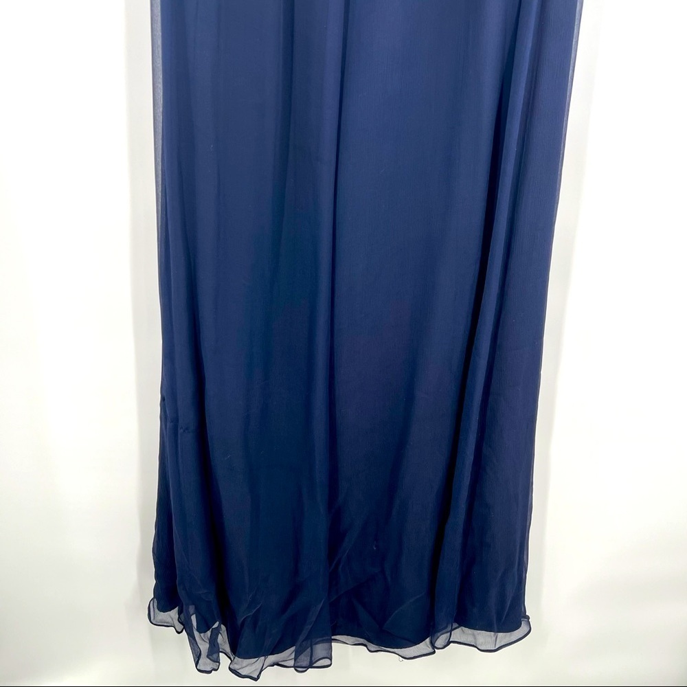 Amsale Illusion Yoke Crinkled Silk Chiffon Gown size 8 - Picture 6 of 16